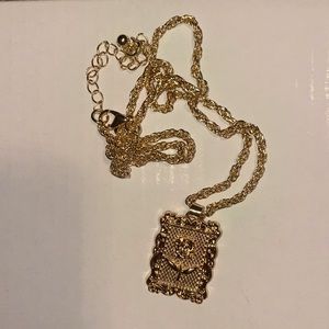 Rose Pendant Gold Chain Necklace